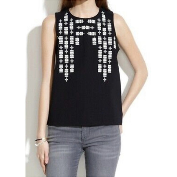 MADEWELL Stitchframe Ponte Black Tank Top - Picture 1 of 5